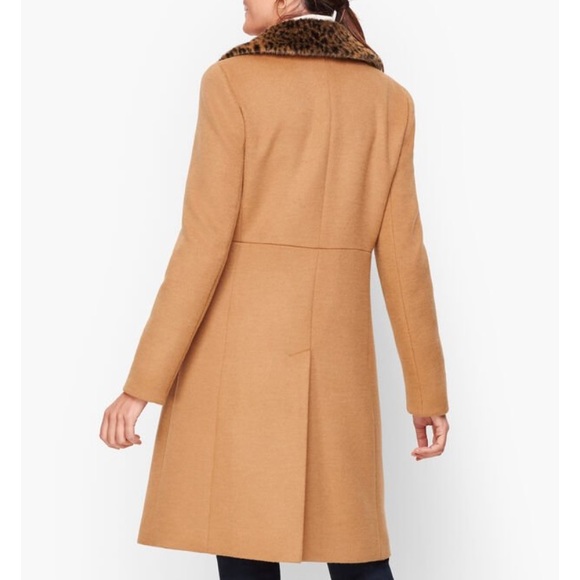 Talbots fur trimmed wool coat - Picture 2 of 7